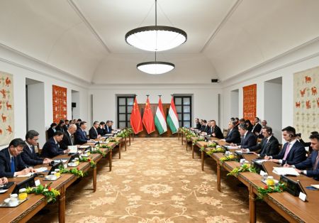 (miniature) Le président chinois Xi Jinping s'entretient avec le Premier ministre hongrois Viktor Orban à Budapest